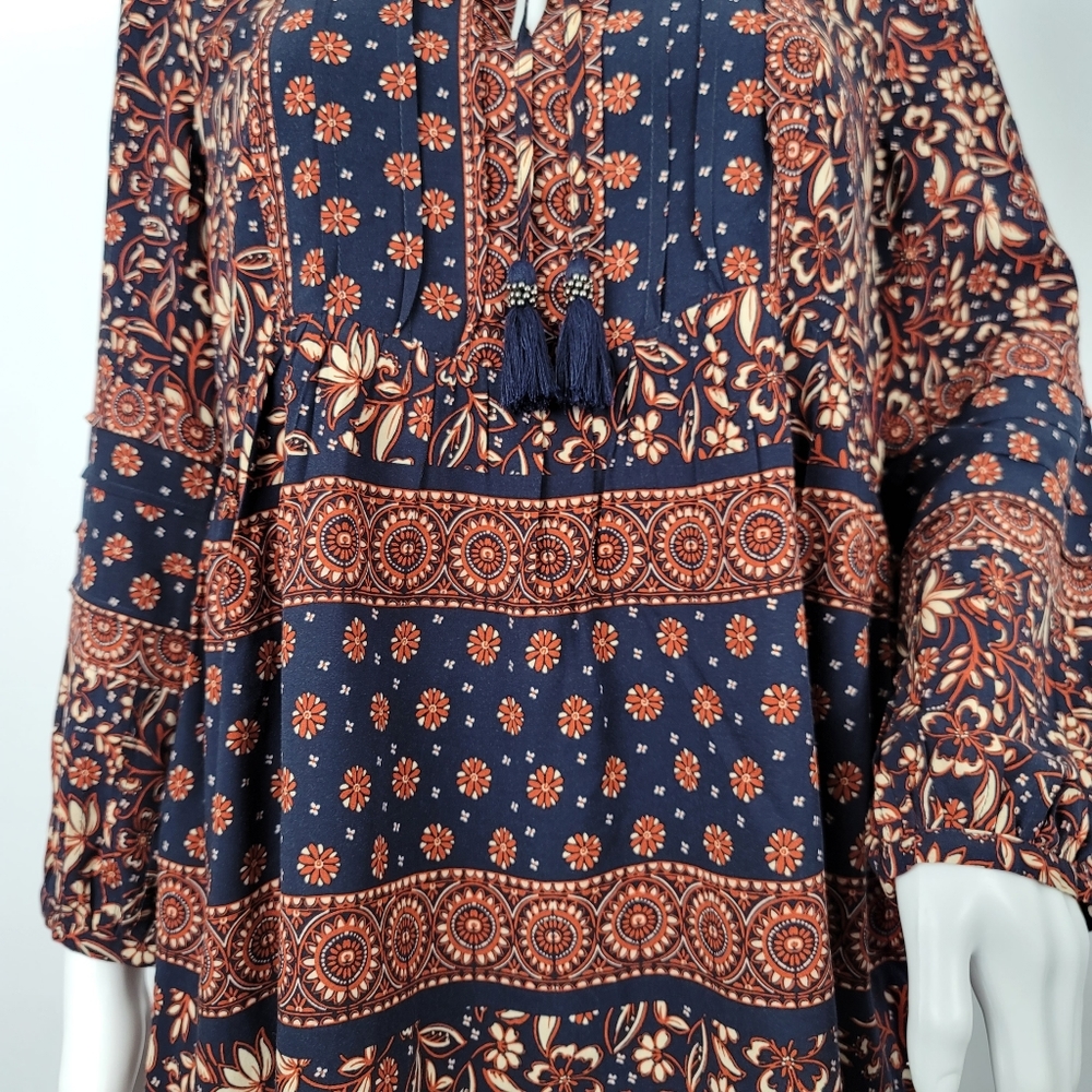 Nwot Daniel Rainn Tassel Tie Long Sleeve Blouse - Picture 4 of 11